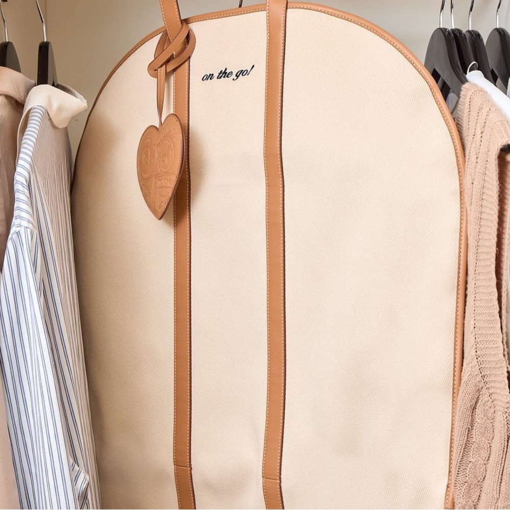 Stoney Clover Lane Cream and Tan Travel Garment Bag